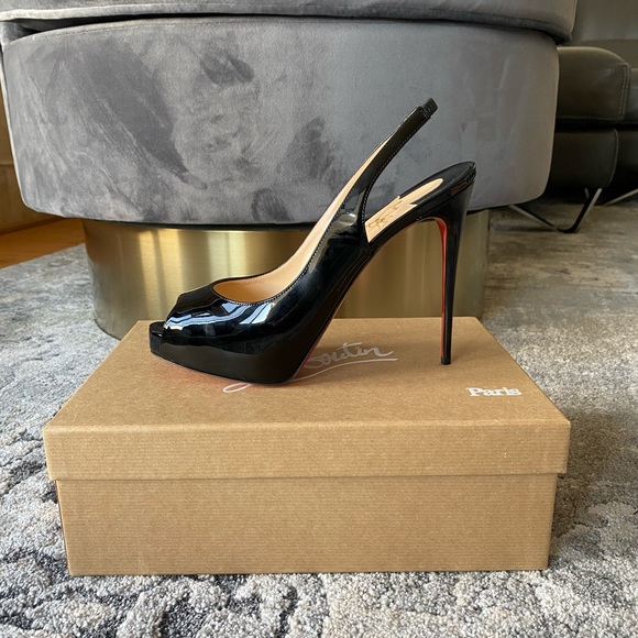 *NEW* LOUBOUTIN / PRIVATE NUMBER 120 / BLACK 39.5 - Picture 2 of 6